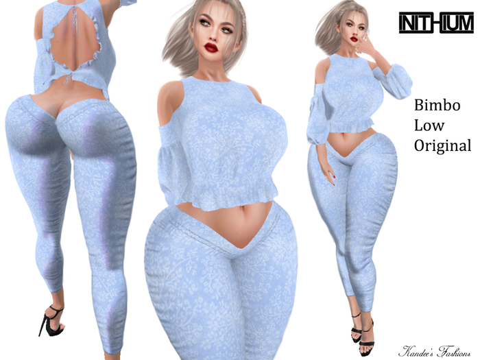 Second Life Marketplace [INITHIUM KUPRA] Baby Blue Chiffon Blouse + Pants